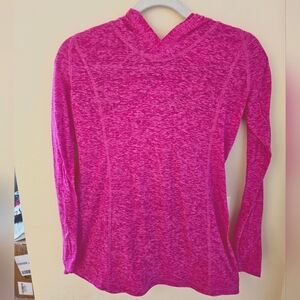 LONGSLEEVE HOT PINK TISSUE THIN HOODIE